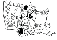 A coloring page of minnie mouse